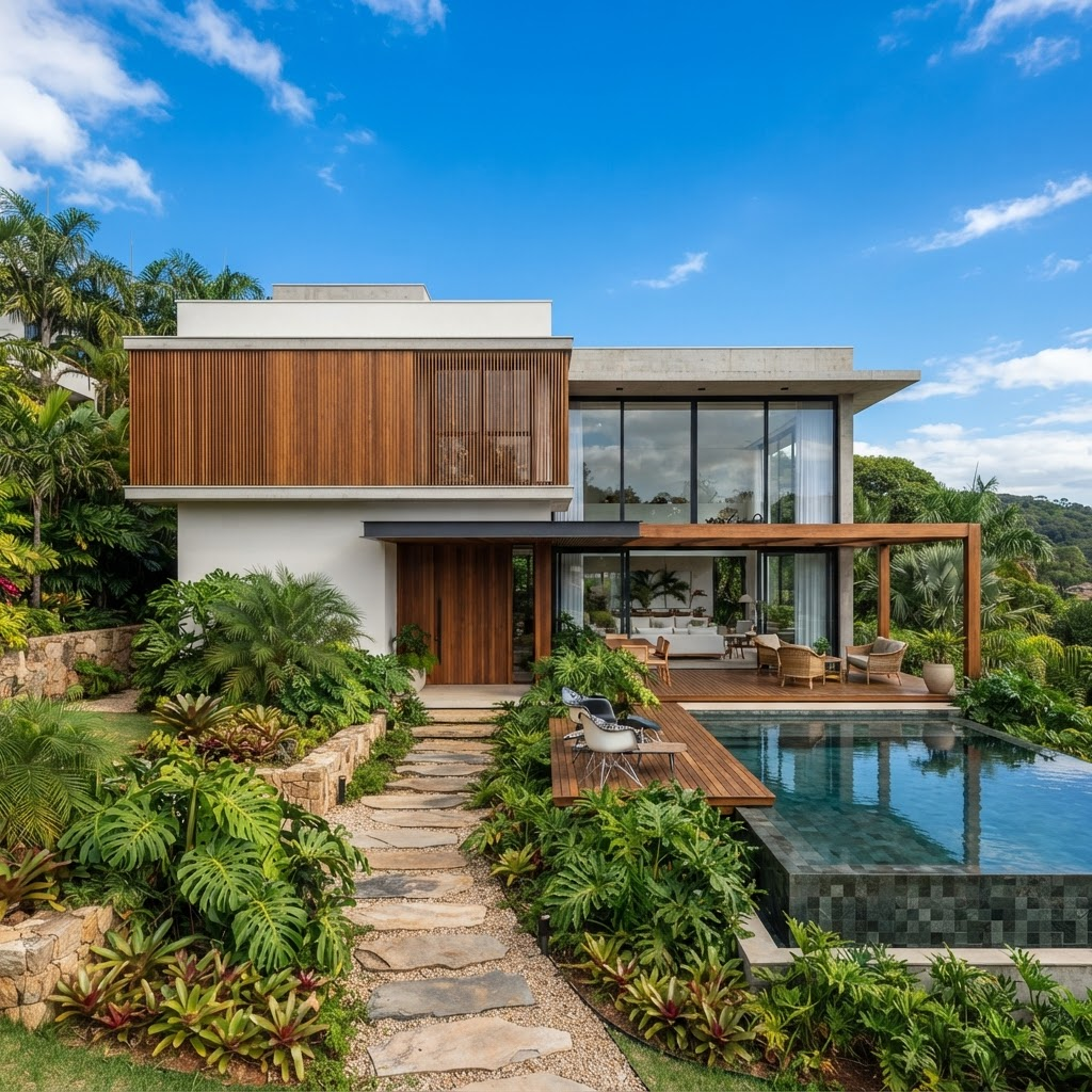 Casa residencial moderna projetada pela Vital Engenharia